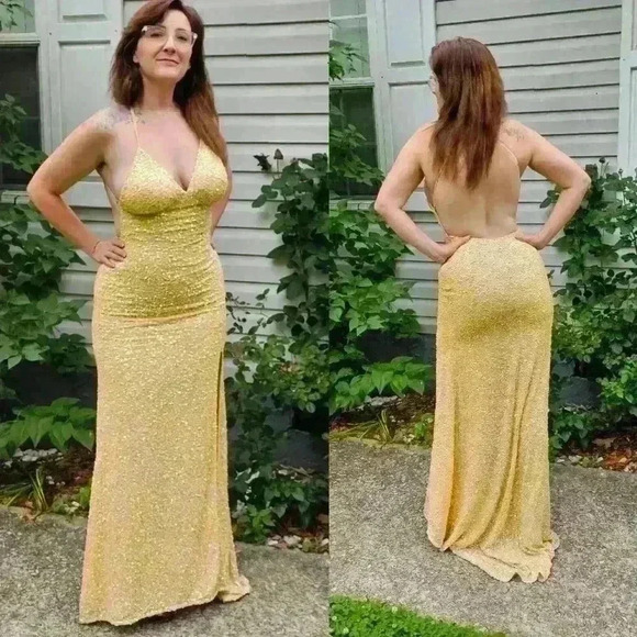 Vintage 90s Scala full sequins evening gown size 4 - Picture 3 of 4